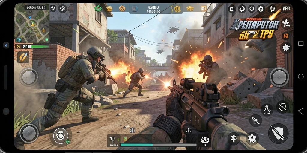 Tangkapan layar 8768 menampilkan aksi pertempuran mendebarkan dalam game TPS.
