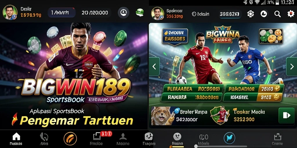 Gambaran tampilan aplikasi SPORTSBOOK BIGWIN189 saat taruhan langsung.