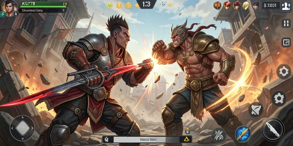 Tampilan gameplay KG778 yang intens dan strategi pertarungan menarik.