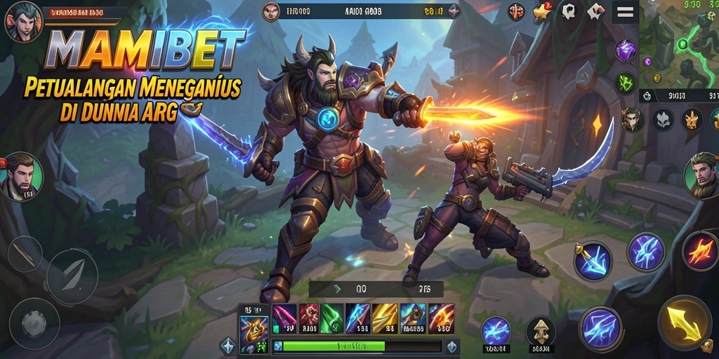Screenshot gameplay MAMIBET dengan pertarungan seru di dunia fantasi.