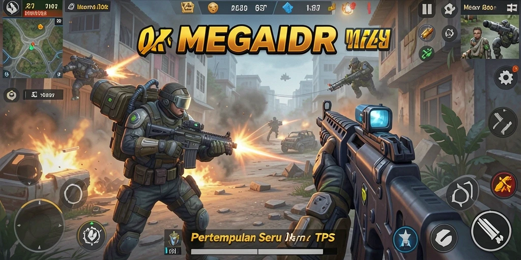 Tangkapan layar MEGAIDR dengan aksi gameplay TPS yang mendebarkan.
