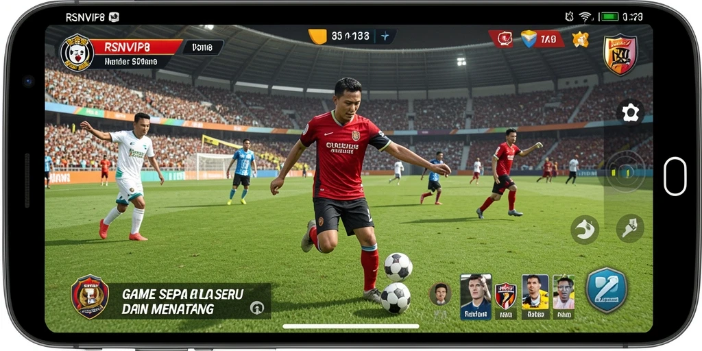 Tampilan gameplay RSNVIP8 yang menegangkan dalam pertandingan sepak bola.
