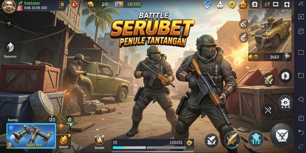 Tampilan seru dalam gameplay Battle Royale di SERUBET.
